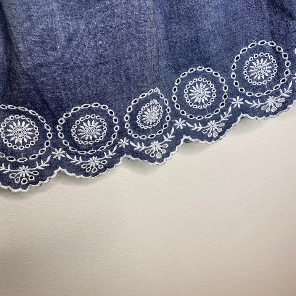 Old Navy Embroidered Denim Halter Dress XS